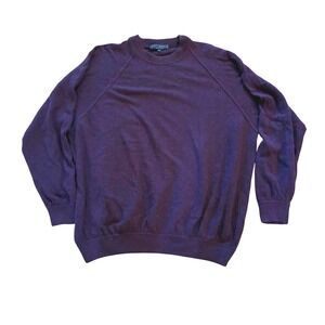 Scott Barber Cashmere Blend Mens Purple Crewneck Raglan Sweater XL Made in Italy